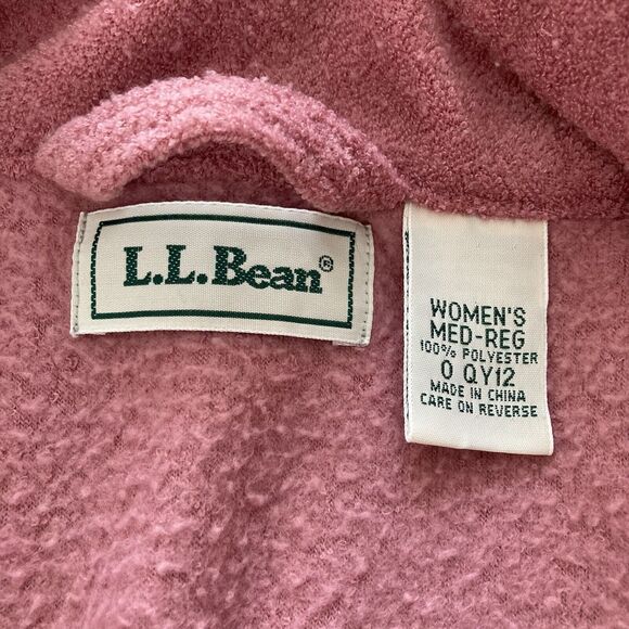 Vintage LL Bean Plush Robe w/ Belt & Pockets Womens Medium Pink - Picture 5 of 7